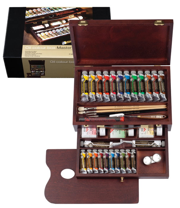 Rembrandt Set de pinturas al óleo Master en caja de madera Rembrandt Set de pinturas al óleo Master en caja de madera